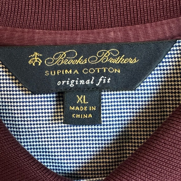 Brooks Brothers Original Fit Maroon Polo Shirt Size XL New! NWOT - Picture 2 of 5